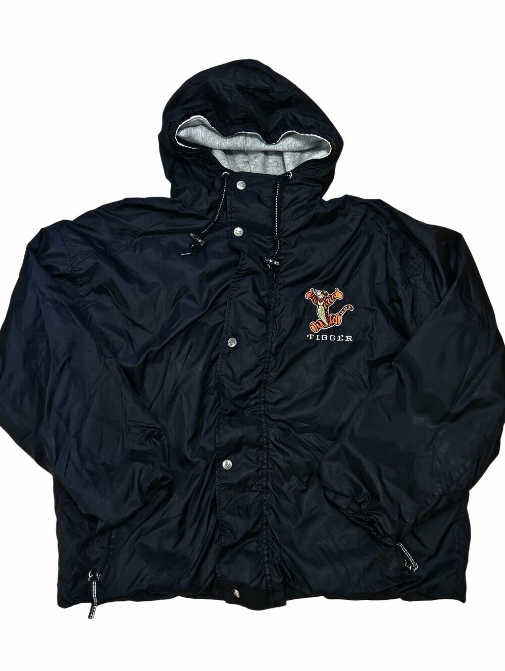 VINTAGE Disney Store Embroidered Tigger Varsity Hooded Jacket Large Winnie Pooh